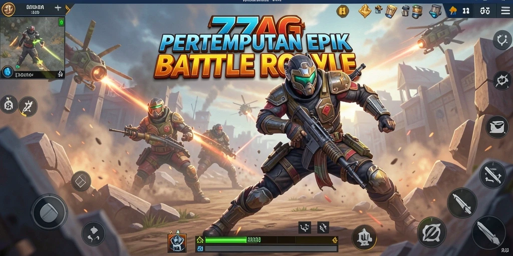 Tampilan gameplay seru dari 77AG yang memukau dalam pertempuran Battle Royale.