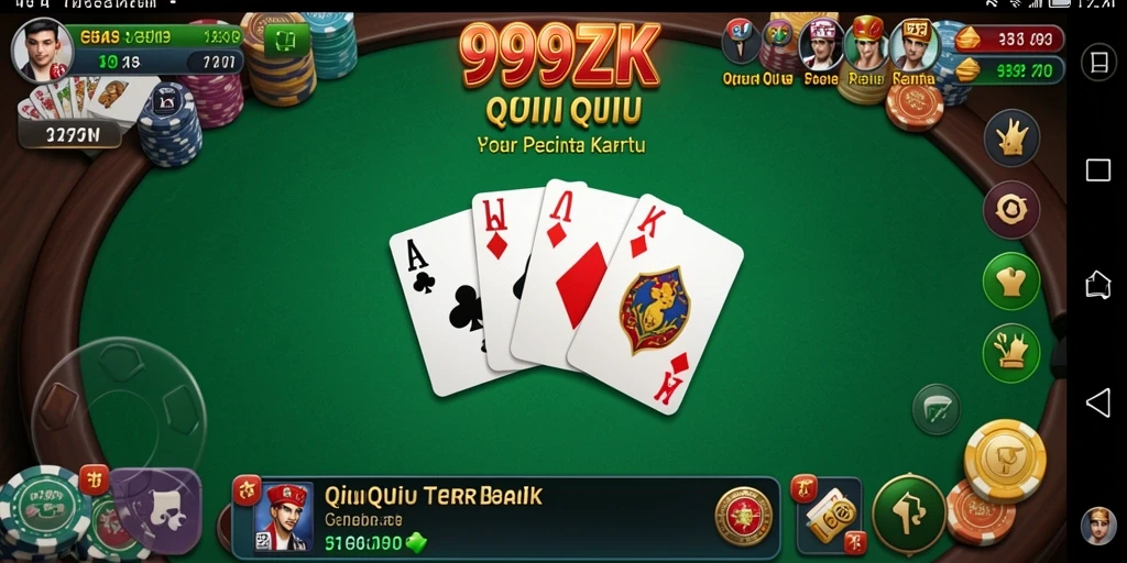 Screenshot gameplay menarik dari 999ZK yang menunjukkan aksi seru QiuQiu.