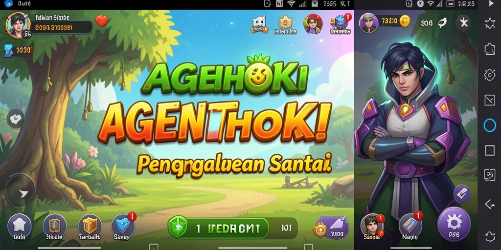 Screenshot gameplay AGENHOKI menampilkan karakter yang bekerja otomatis.