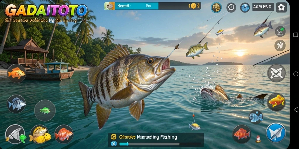 Menampilkan gameplay memancing yang seru dan menantang di GADAITOTO.